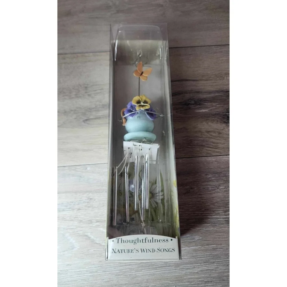 Floral Butterfly Wind Chime Initials MB‎ NIB